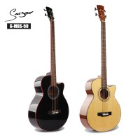 High quality wood 4 string electric acoustic bass guitar OEM