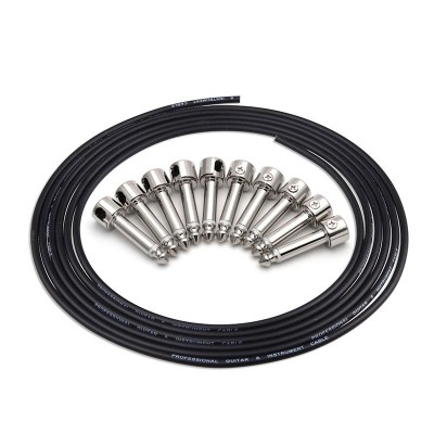 Solderless Connections Design Guitar Cable DIY Guitar Pedal Patch Cable kit 10 Solderless Chrome Cap Plug 3M Cable and Cutter