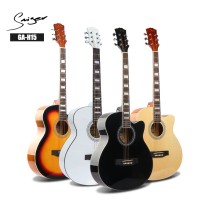 Factory Direct Wholesale 40inch Basswood Body steel string Folk Acoustic Guitar with Block Sound Mark